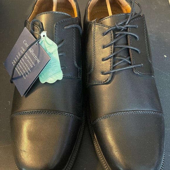 Croft & Barrow Oxfords Langley Lace Up Black Leather Mens Size 11 W - Picture 1 of 2